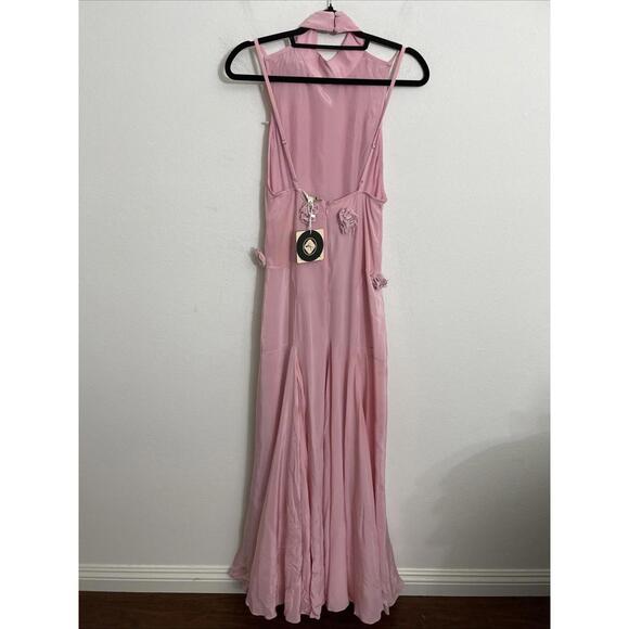 La Fuori Backless Maxi Dress in Ostrich Feather Pink XS NWT $780msrp - Picture 12 of 14